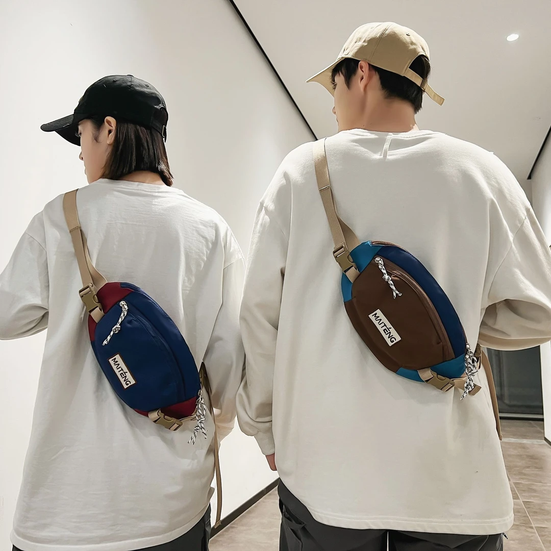 新款男款潮流胸包女日系休闲手机腰包挎包男生斜挎包简约情侣背包