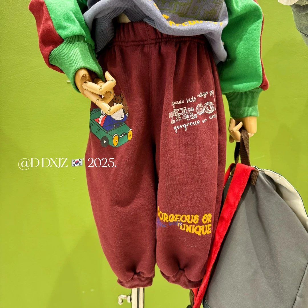 【滚滚家】春款儿童韩版时尚百搭男女童可穿印花运动休闲裤 75061