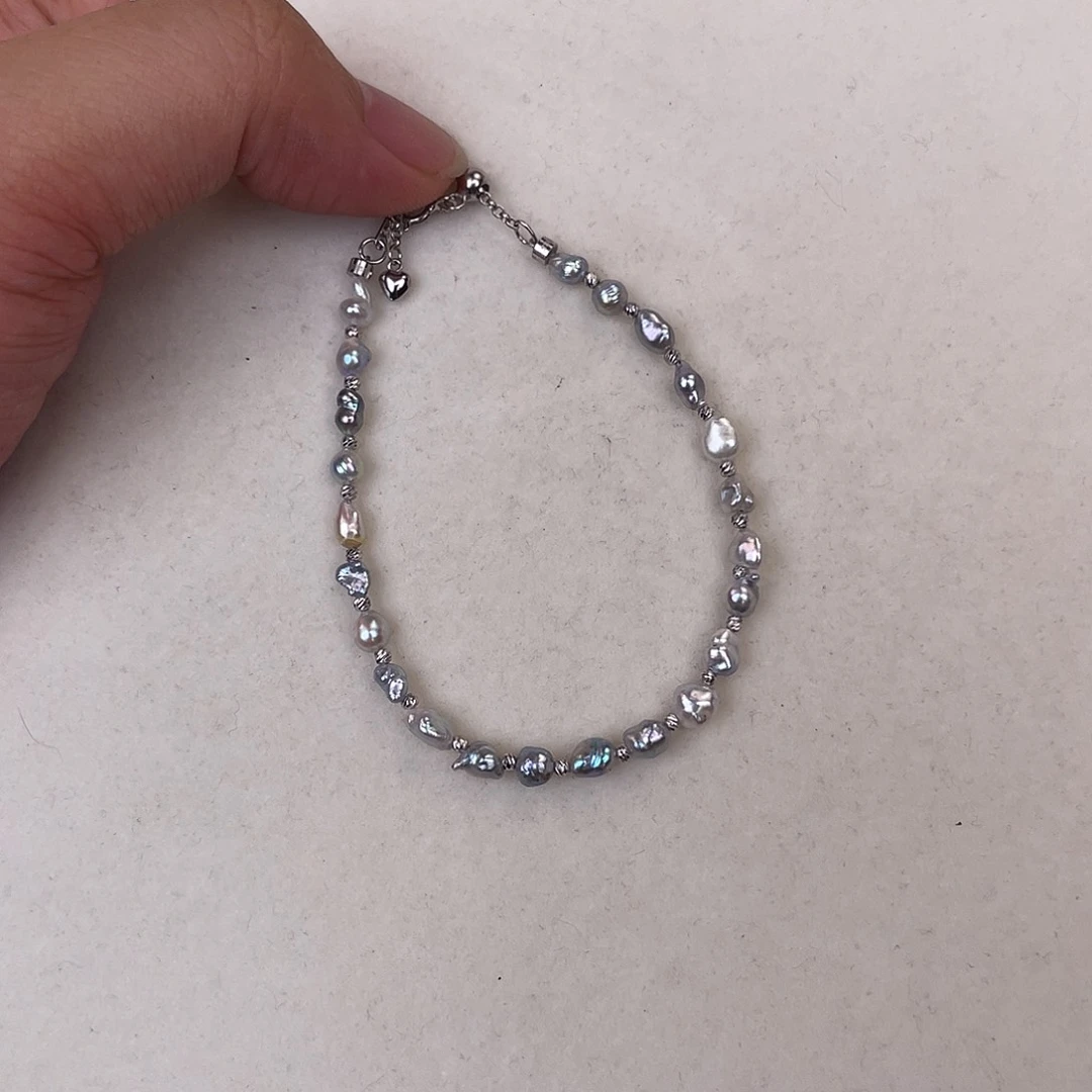 海水珍珠银S925镶嵌手绳