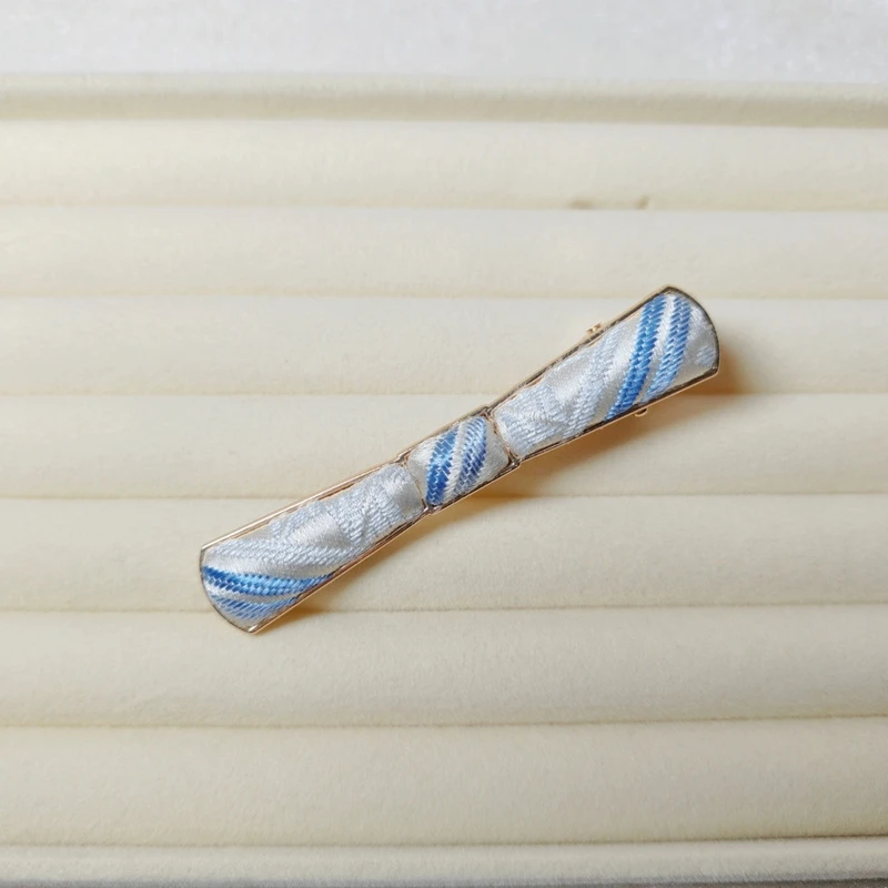 广西壮锦合金民族风蝴蝶结边夹礼盒装伴手礼时尚花纹高档文艺发夹