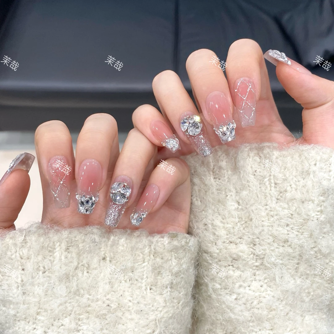 茉哉KK高定【施家全华/冰岛幽梦】纯手工定制美甲拆卸穿戴甲A3540