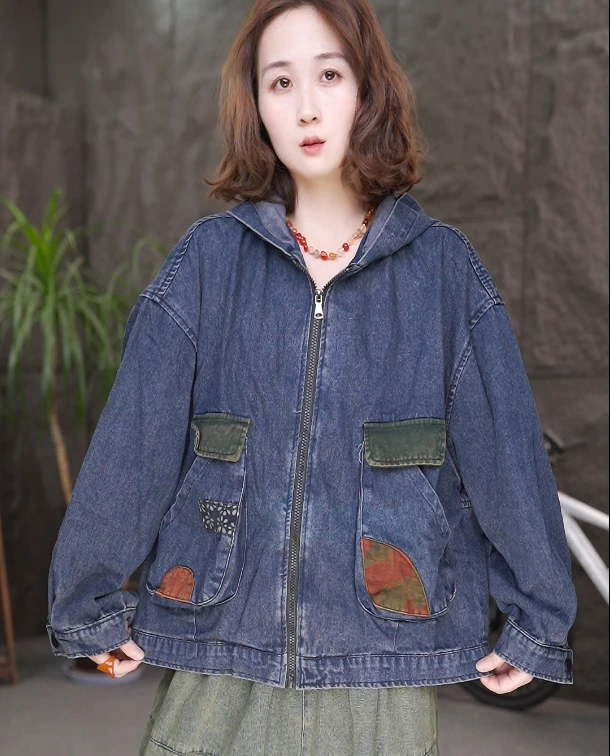 春秋百搭长袖秋装短款牛仔衣复古休闲女装短外套上衣QQ