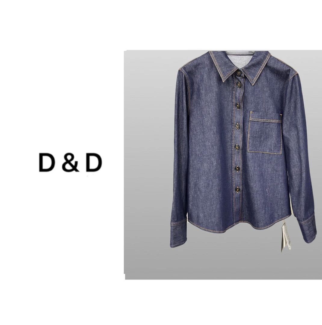 【丹姐】推荐常规款秋季长袖衬衫春秋复古蓝色百搭秋冬休闲纯色宽松