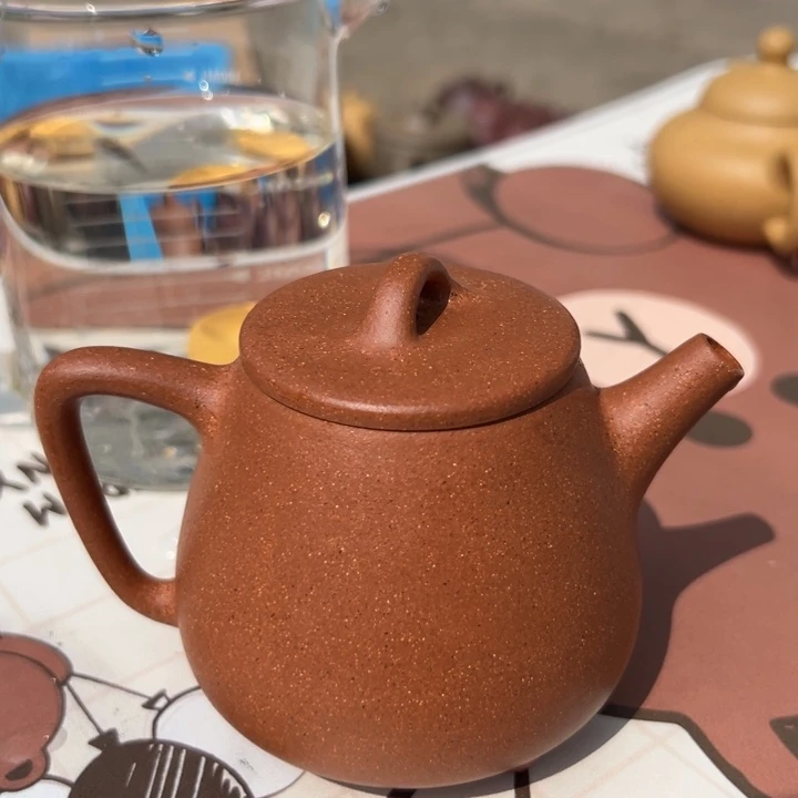 紫砂茶壶五彩高瓢150cc