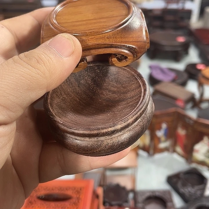 红木底座工艺品紫砂红木底座工艺品2个