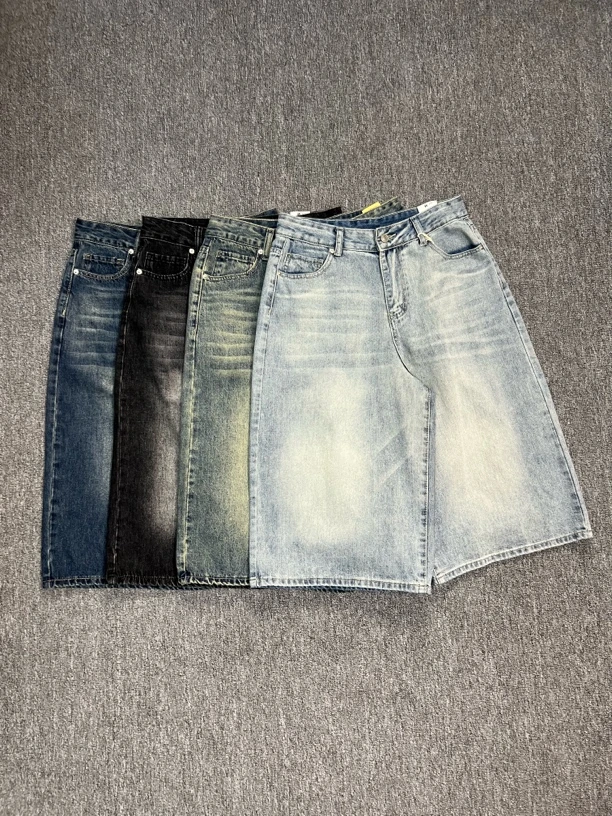 AIMLESS 直筒七分阔腿百搭牛仔裤