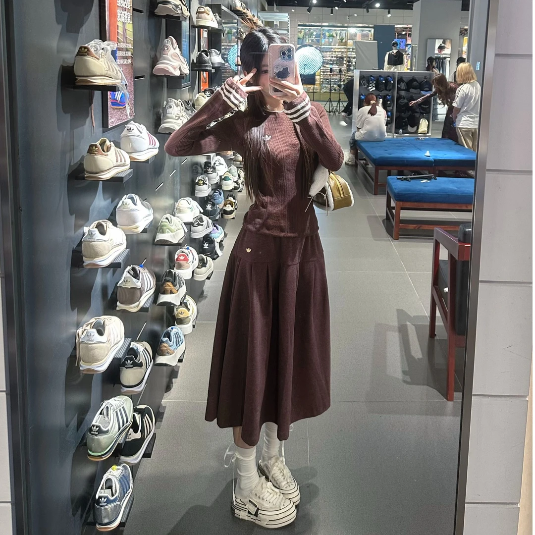 Adidas三叶草PLEATED SKIRT运动休闲舒适简约运动半身裙 KS5986