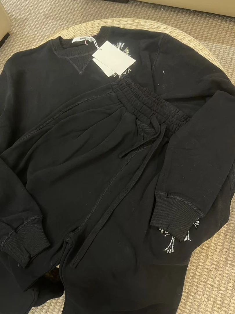 包嫂【AA1540可乐钻套装】欧货高端运动休闲套装女夏宽松短裤两件套