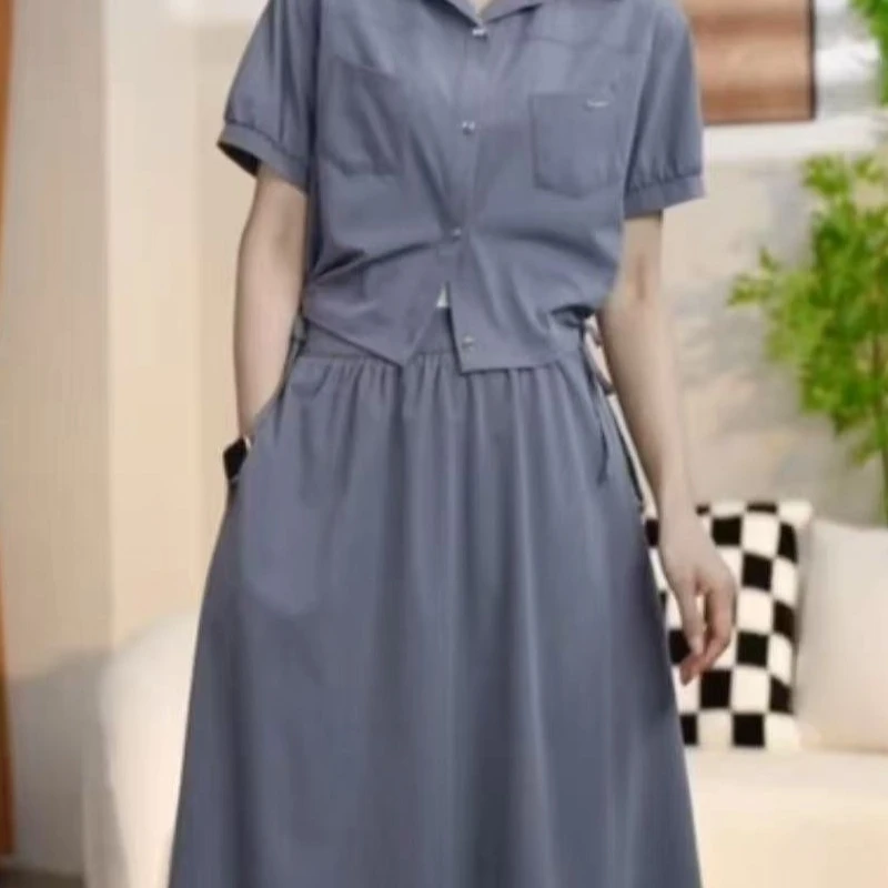 T24766爆款显瘦连衣裙设计感长裙