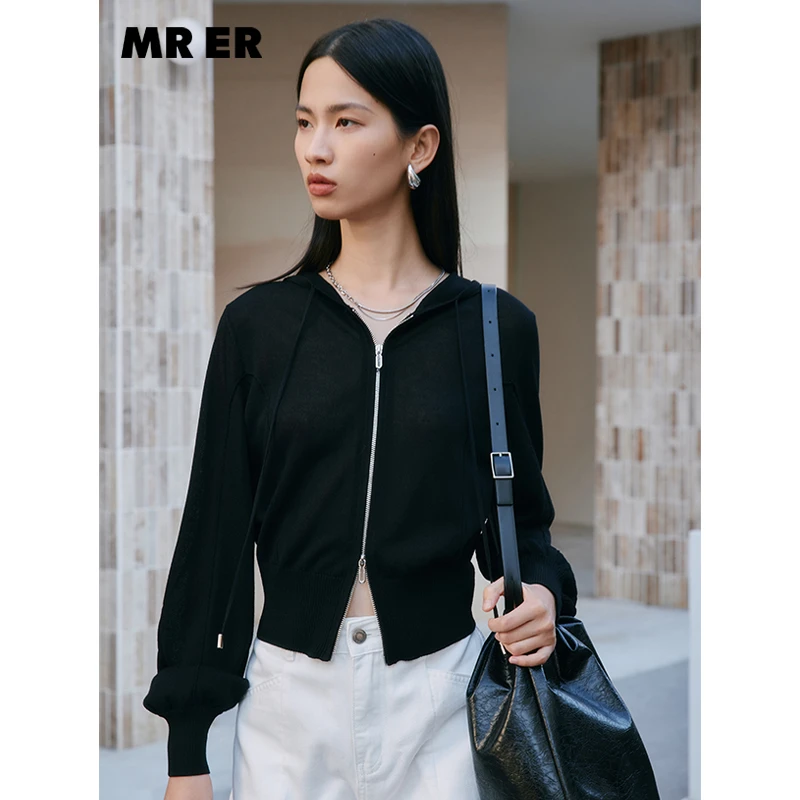 【小余专属】轻薄柔软通勤百搭连帽针织衫开衫R4C52222