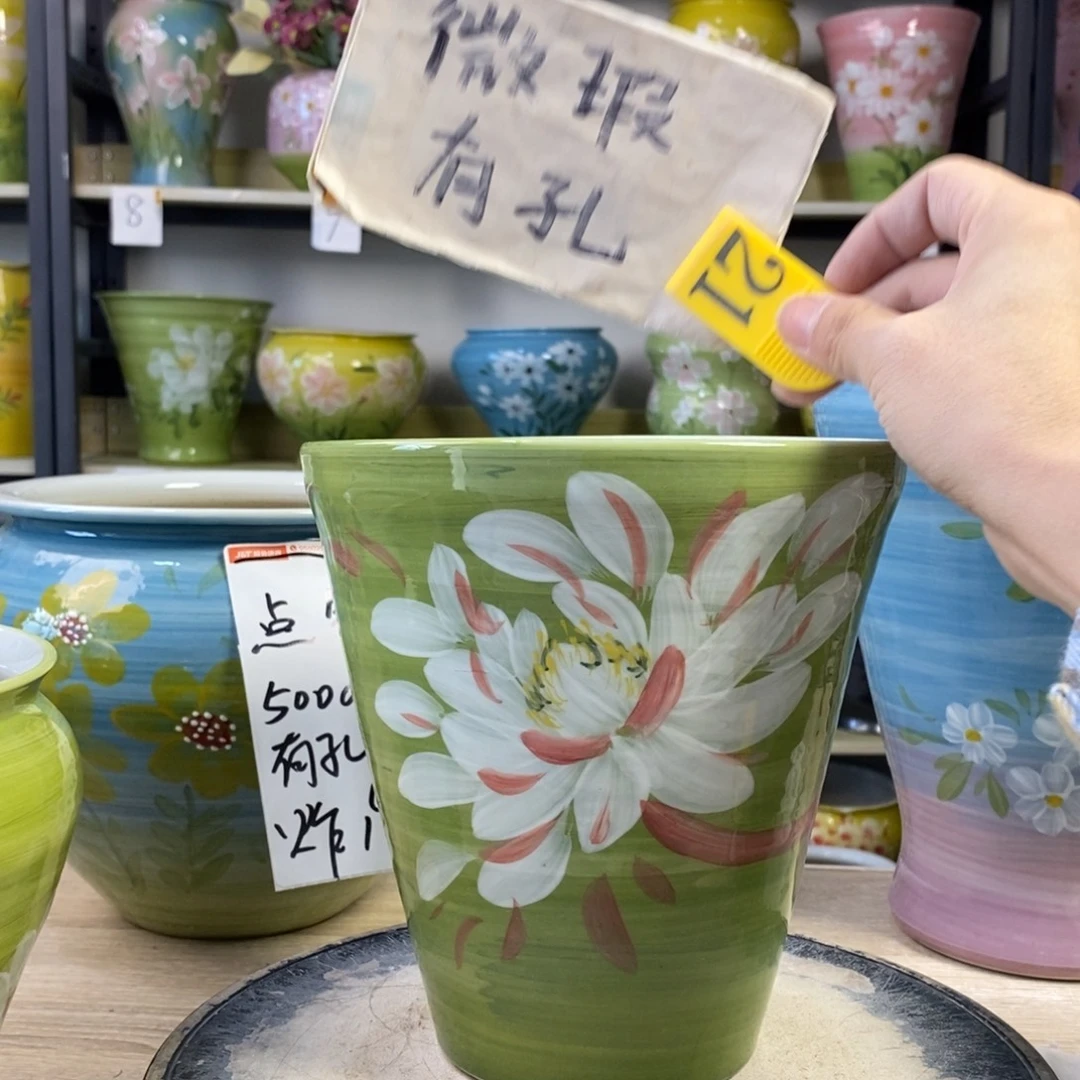 景德镇手工手绘陶瓷花盆