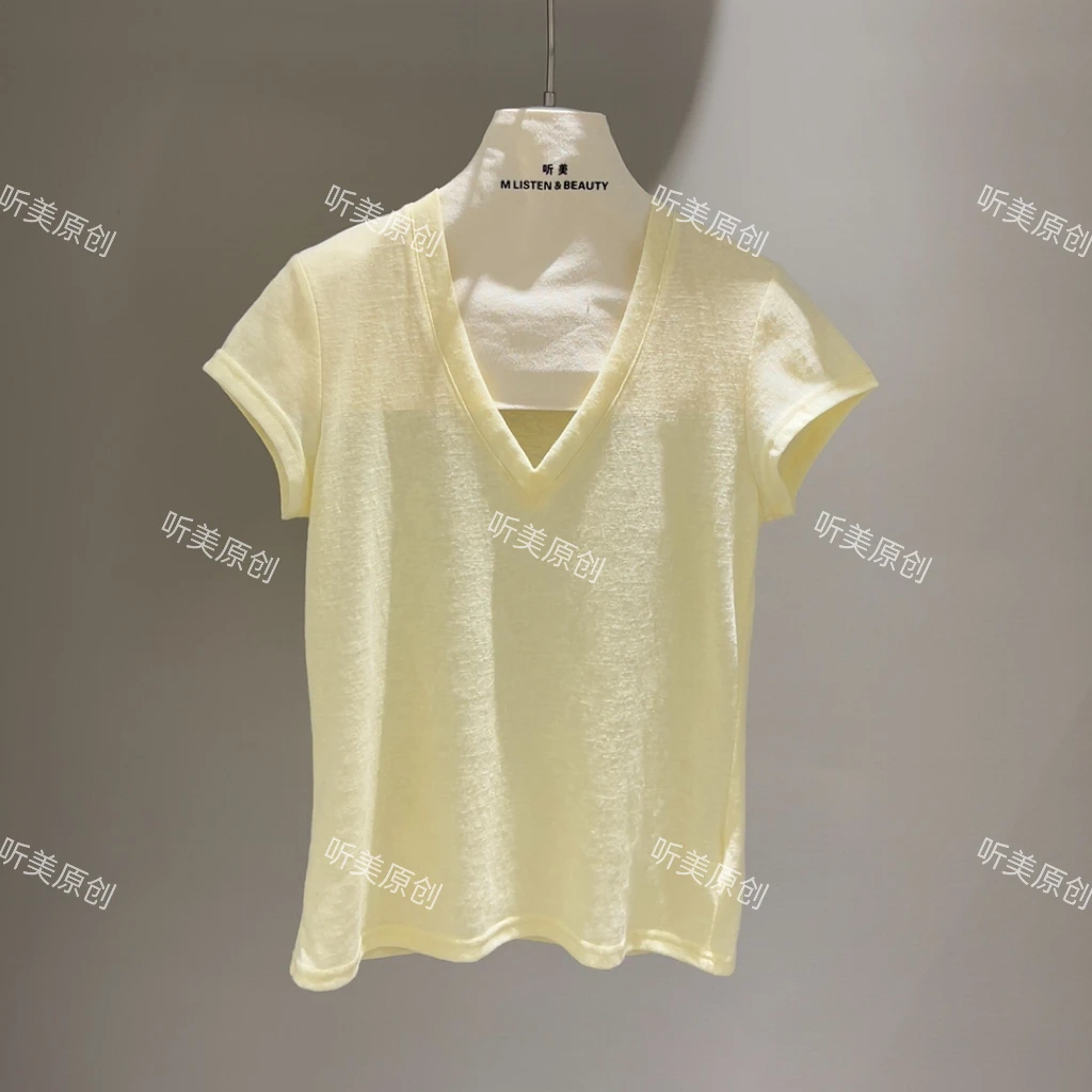 【媚儿】刺绣简约显瘦短袖T恤