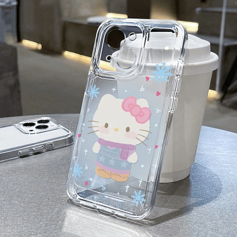 雪花Kitty猫适用苹果16PROMAX手机壳iPhone15透明14ins风13软壳