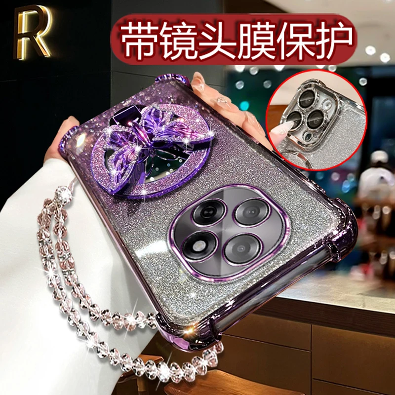 适用新款oppoa6pro手机壳女潮PLN110蝴蝶支架Op0PP0A6Pro闪粉软壳