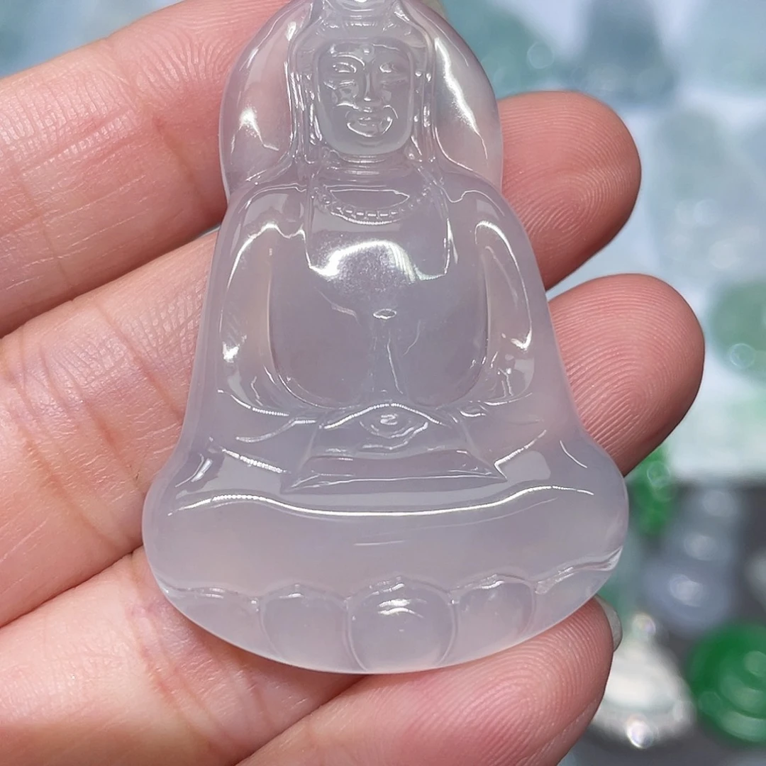 颈饰未镶嵌翡翠一刀切素衣观音