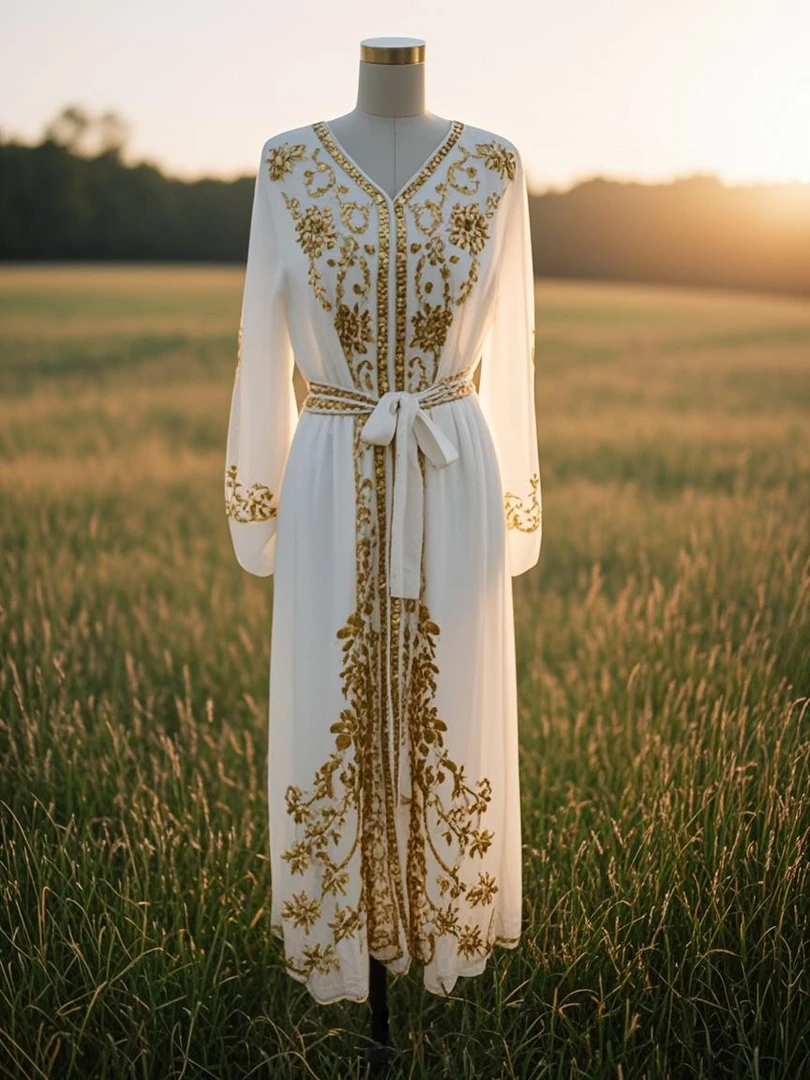 春秋新款贵夫人气质长袖连衣裙重工订珠时尚民族服女装长裙新疆舞