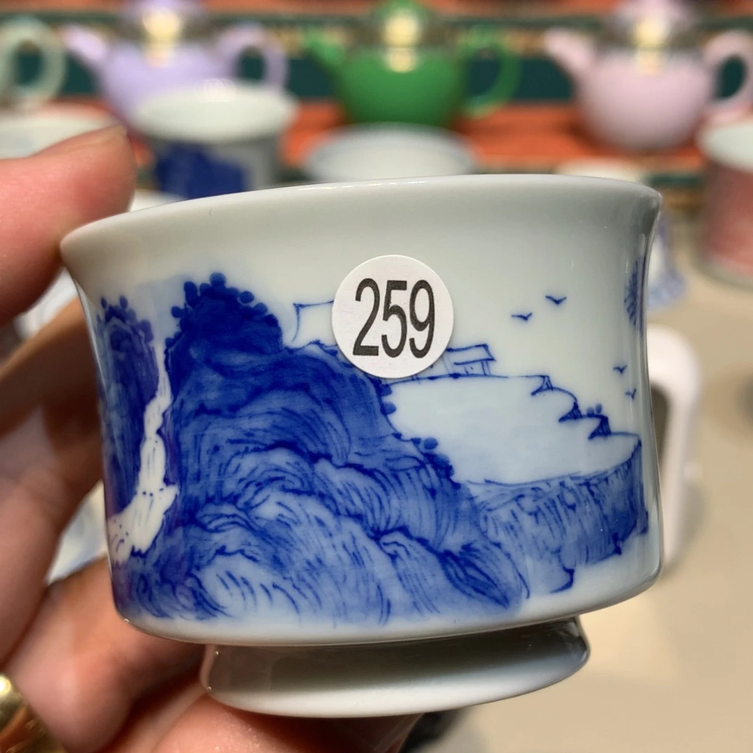 青花星**际259青花山水小杯子qk107