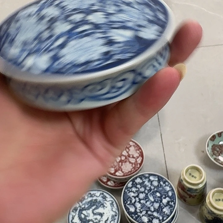 瓷片青花国色天香盖直景德镇