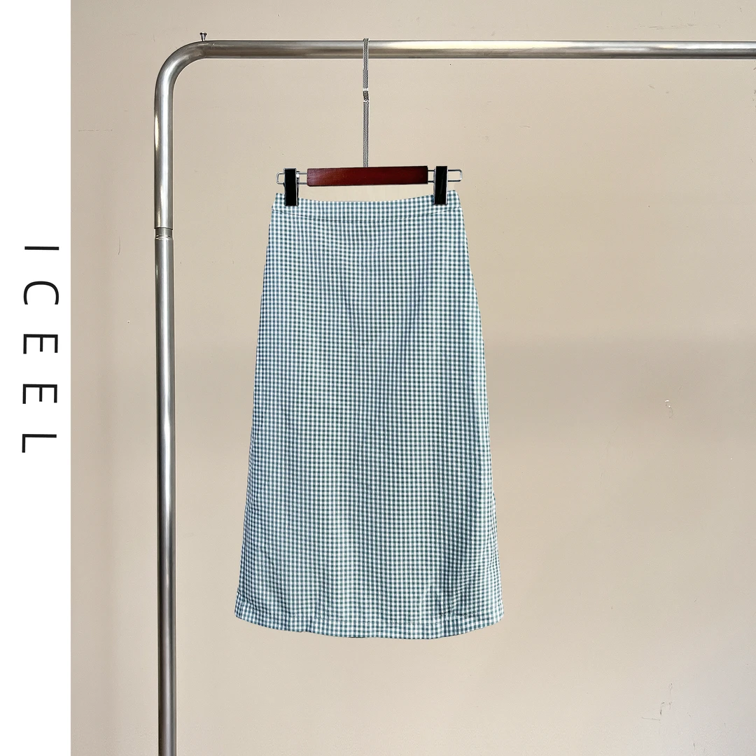 ICEEL原创夏季新款经典小格子半身裙女高腰显瘦时尚复古名媛半裙