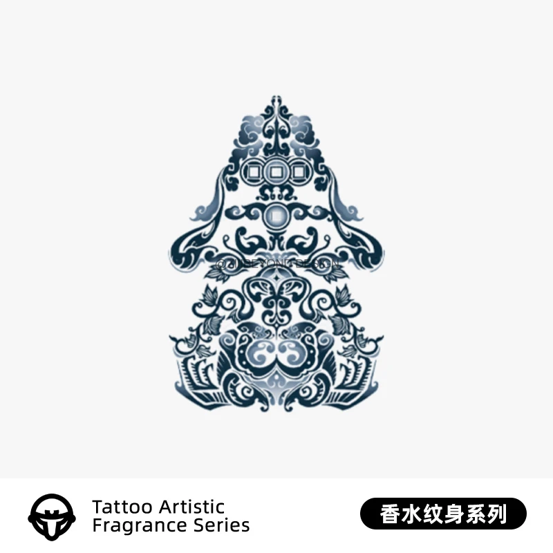再变 金图腾彩色香水纹身贴联名款防水持久逼真纹身图案 X169