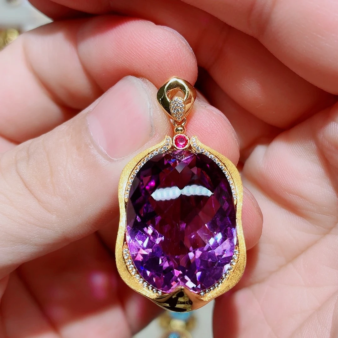 颈饰银S925镶嵌紫晶