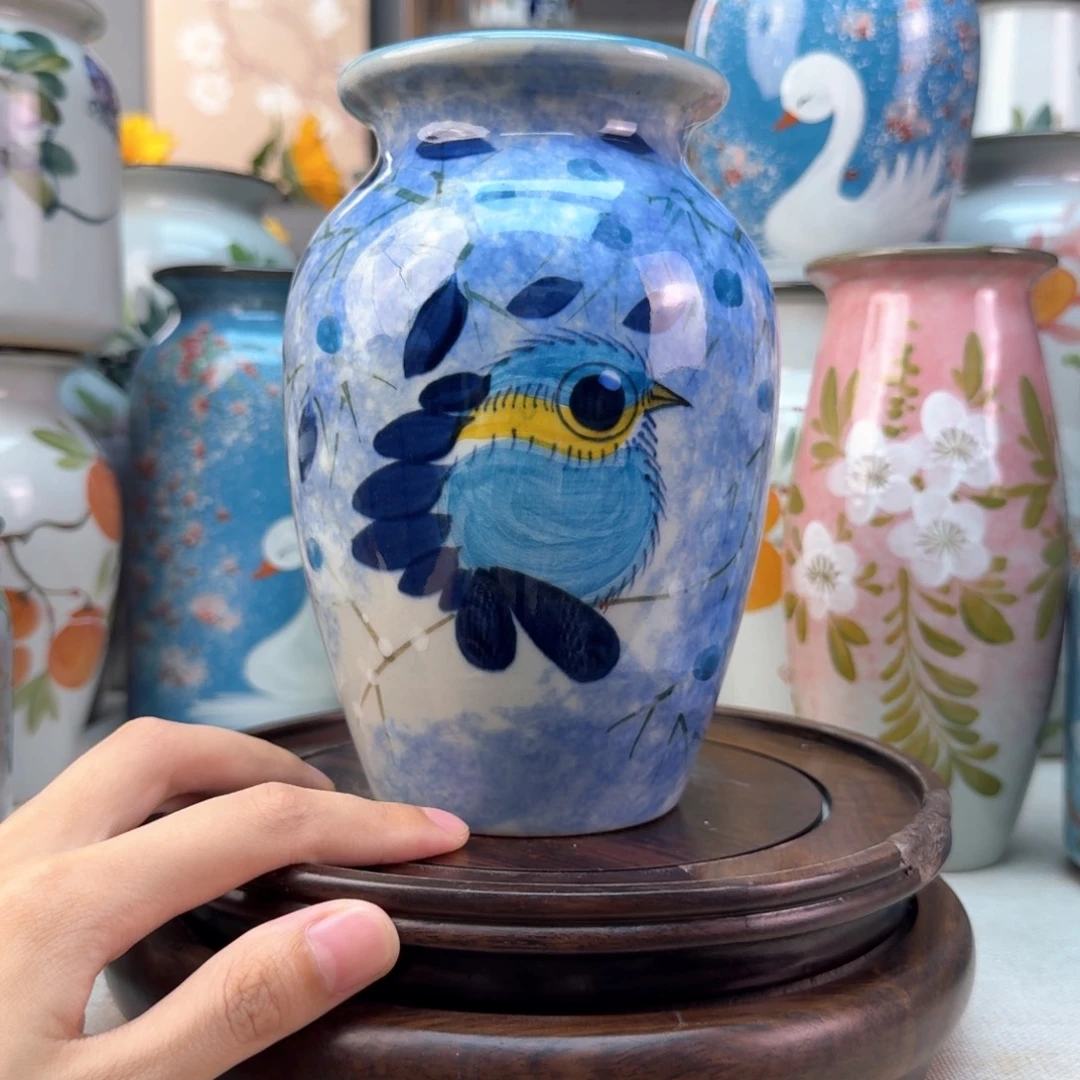 景德镇陶瓷手绘花瓶无孔