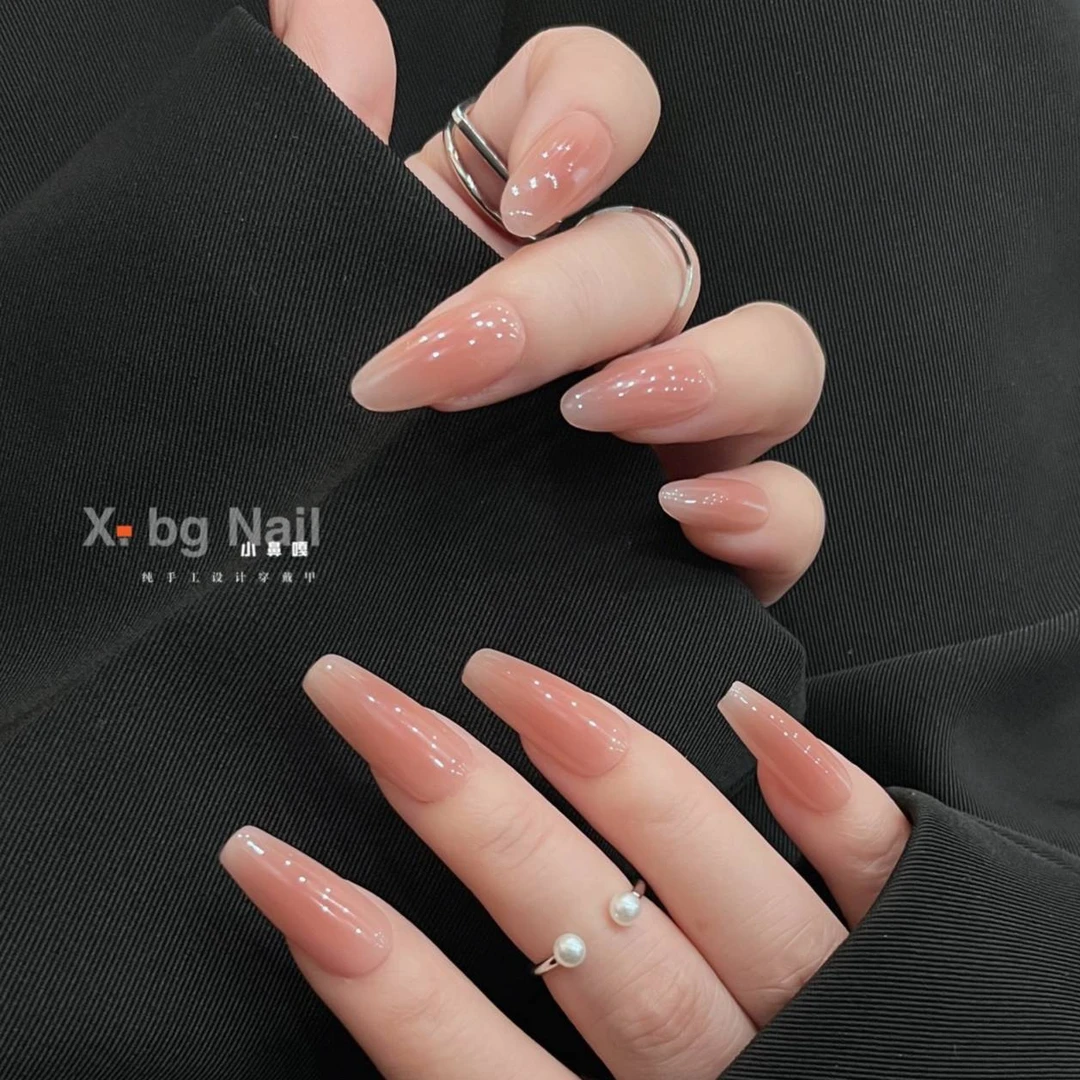 【腮红】X_bg Nail小鼻嘎温柔显白橘粉腮红纯色设计穿戴甲多甲型