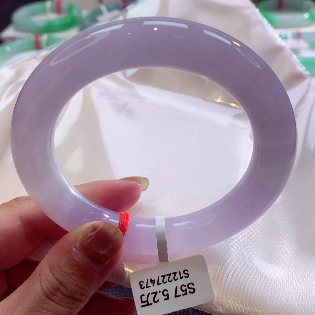 未镶嵌手镯翡翠冰紫圆条瑕疵漏38号11