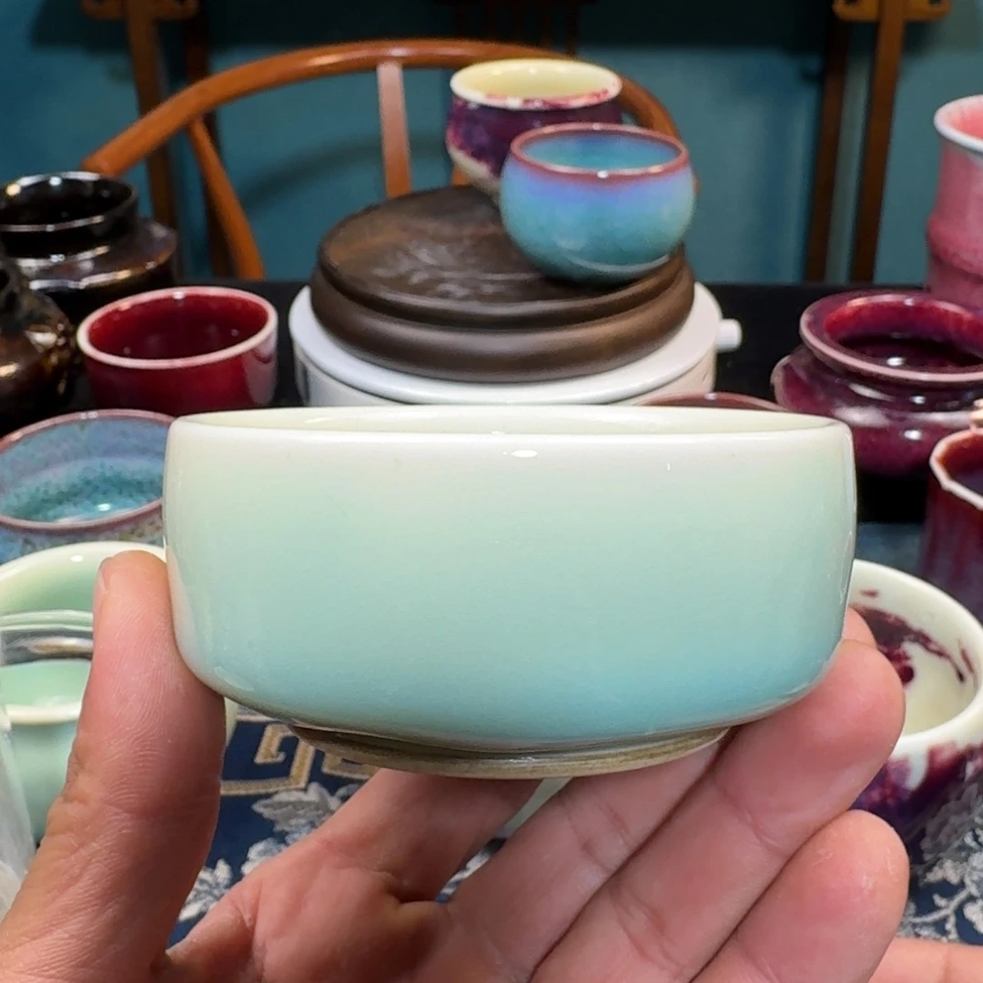 整***庄陶杯子入窑一色出窑万彩