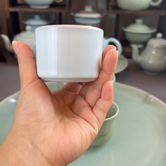 凪***纯手工月白扳指杯