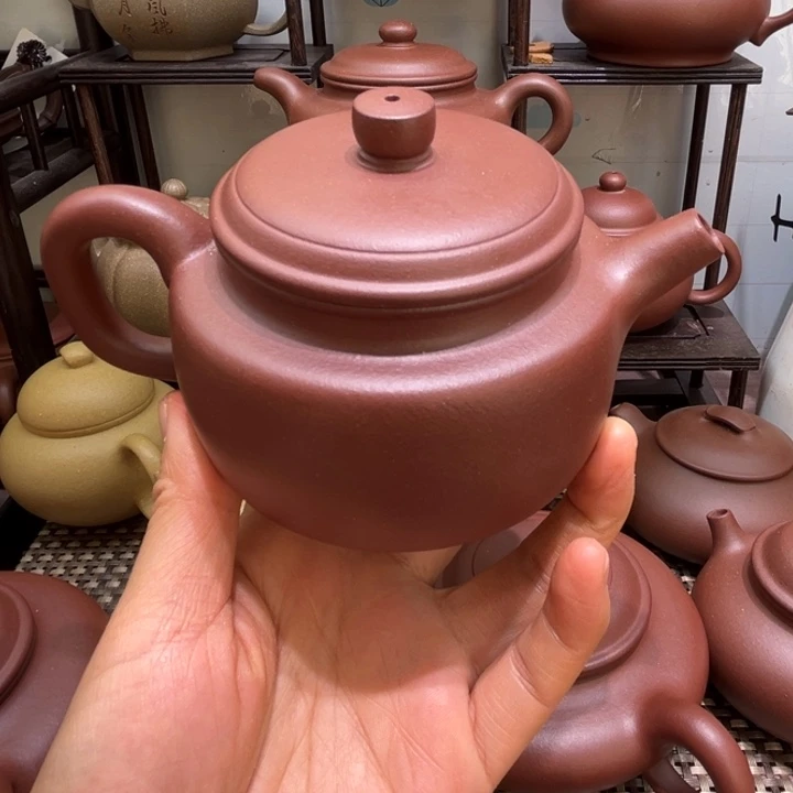 茶壶紫砂微瑕羊角山紫泥德钟260cc