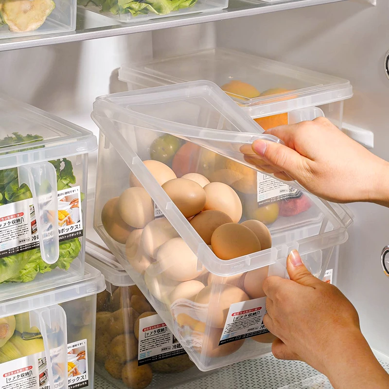 【4个5升特大号】冰箱收纳盒手柄保鲜盒厨房蔬菜整理盒鸡蛋收纳盒