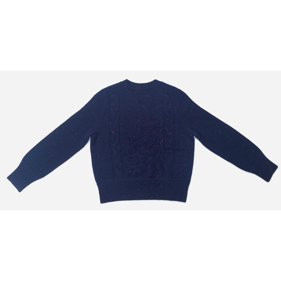 100羊绒花点圆领打底上衣修身时尚百搭