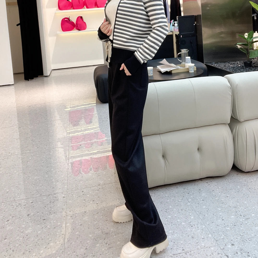 艾迪儿26春新款高腰显瘦垂感弯刀裤百搭休闲78131