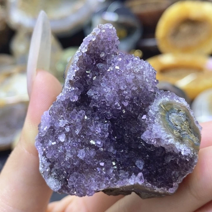 未镶嵌珠宝半成品紫晶彩晶块