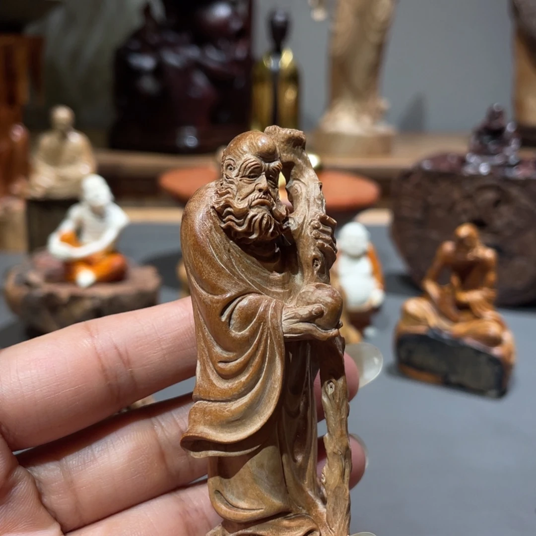 o***o木檀香木雕达摩摆件工艺品