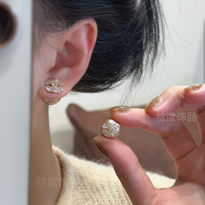 恰度|小香风法式锆石耳钉轻奢温柔精致百搭