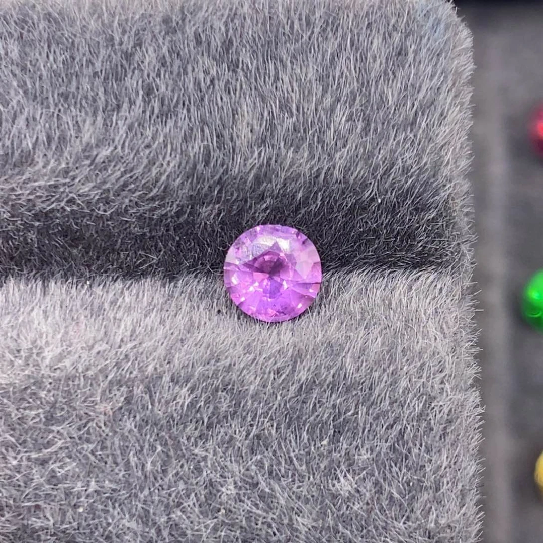 裸石蓝宝石0.66克拉无烧紫色蓝宝石