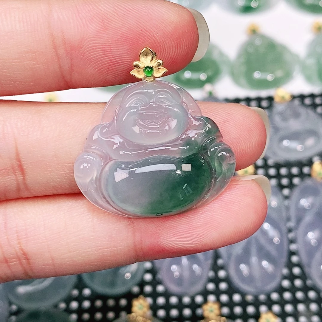 颈饰18K金镶嵌翡翠