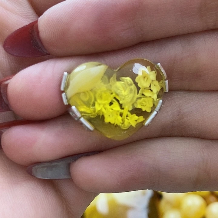 琥珀戒指未镶嵌戒指