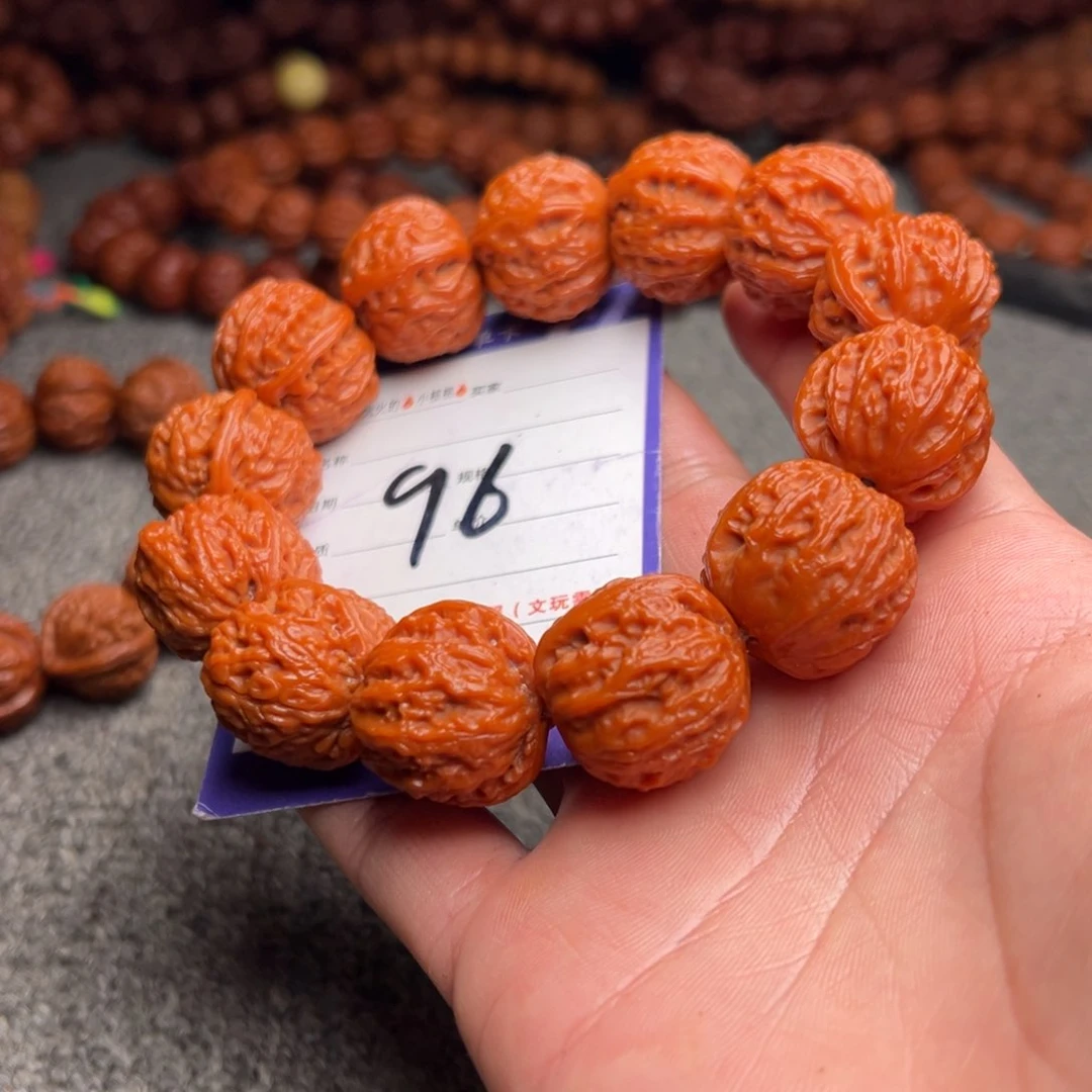文玩核桃手串96雪花纹八棱方墩23