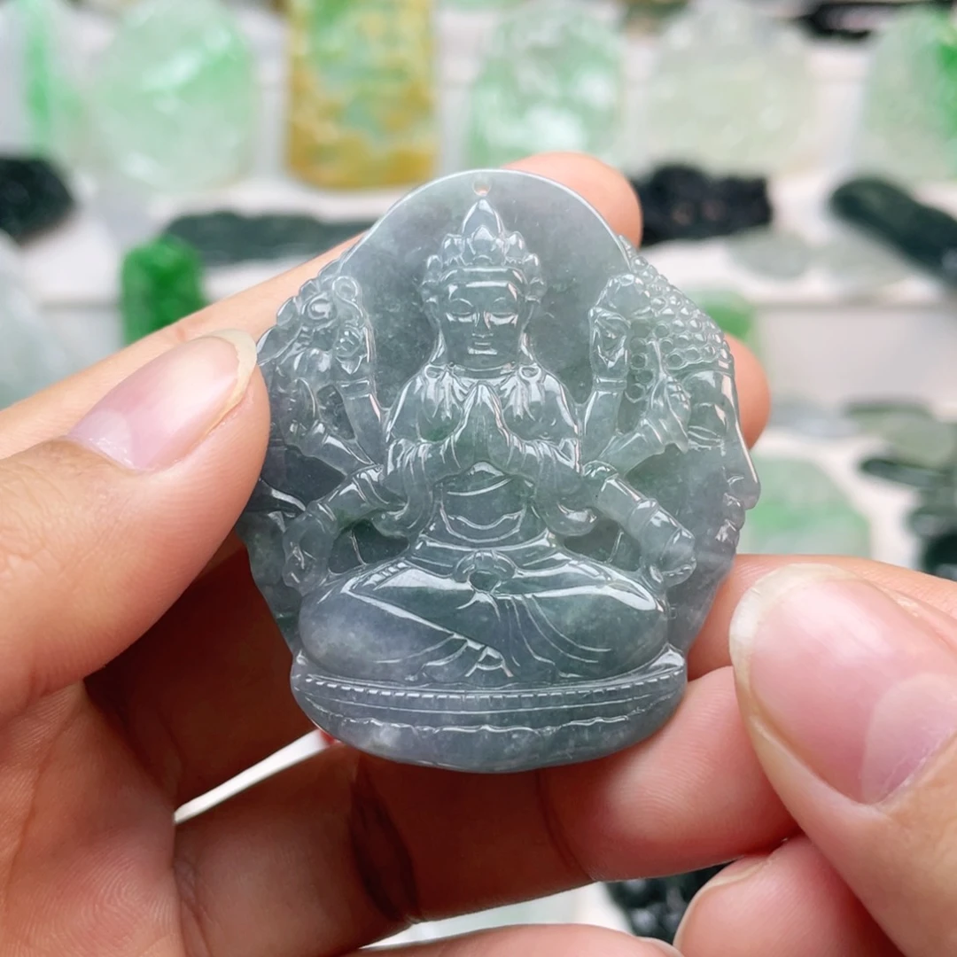 翡翠颈饰未镶嵌千手