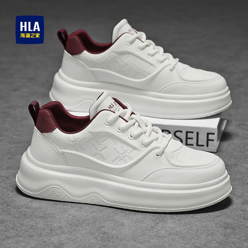 HLA/海澜之家男鞋秋季新款百搭时尚休闲板鞋厚底增高男士休闲鞋