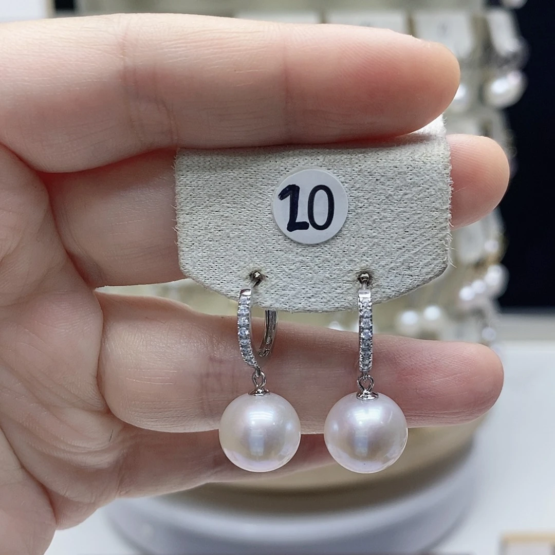 银S925镶嵌耳饰淡水珍珠