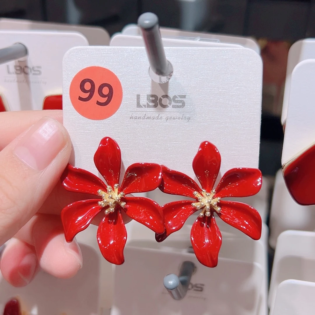 琉璃铁合金合金耳环的