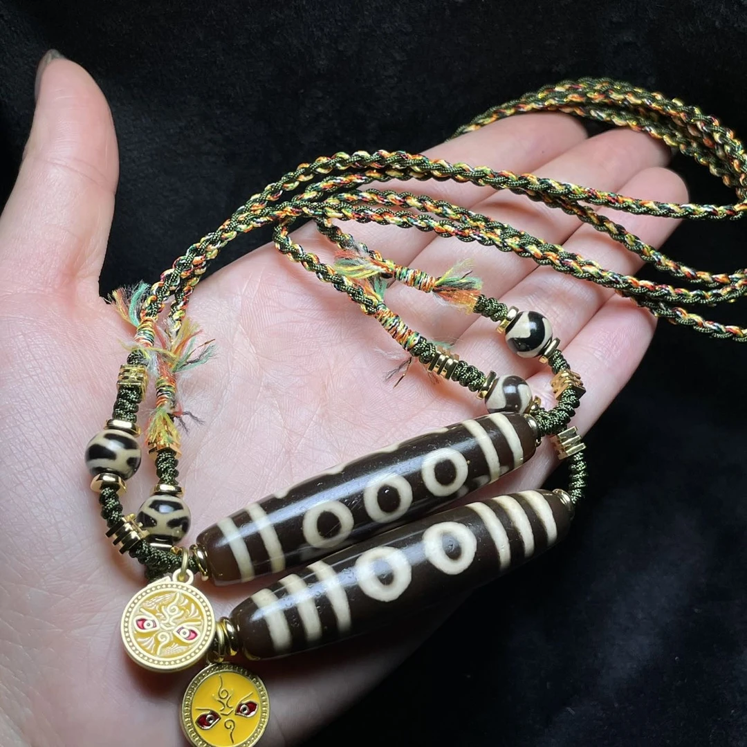 【佳哥严选】 J13157-玛瑙DIY脖挂（五眼）-多样性发一件-12*56mm