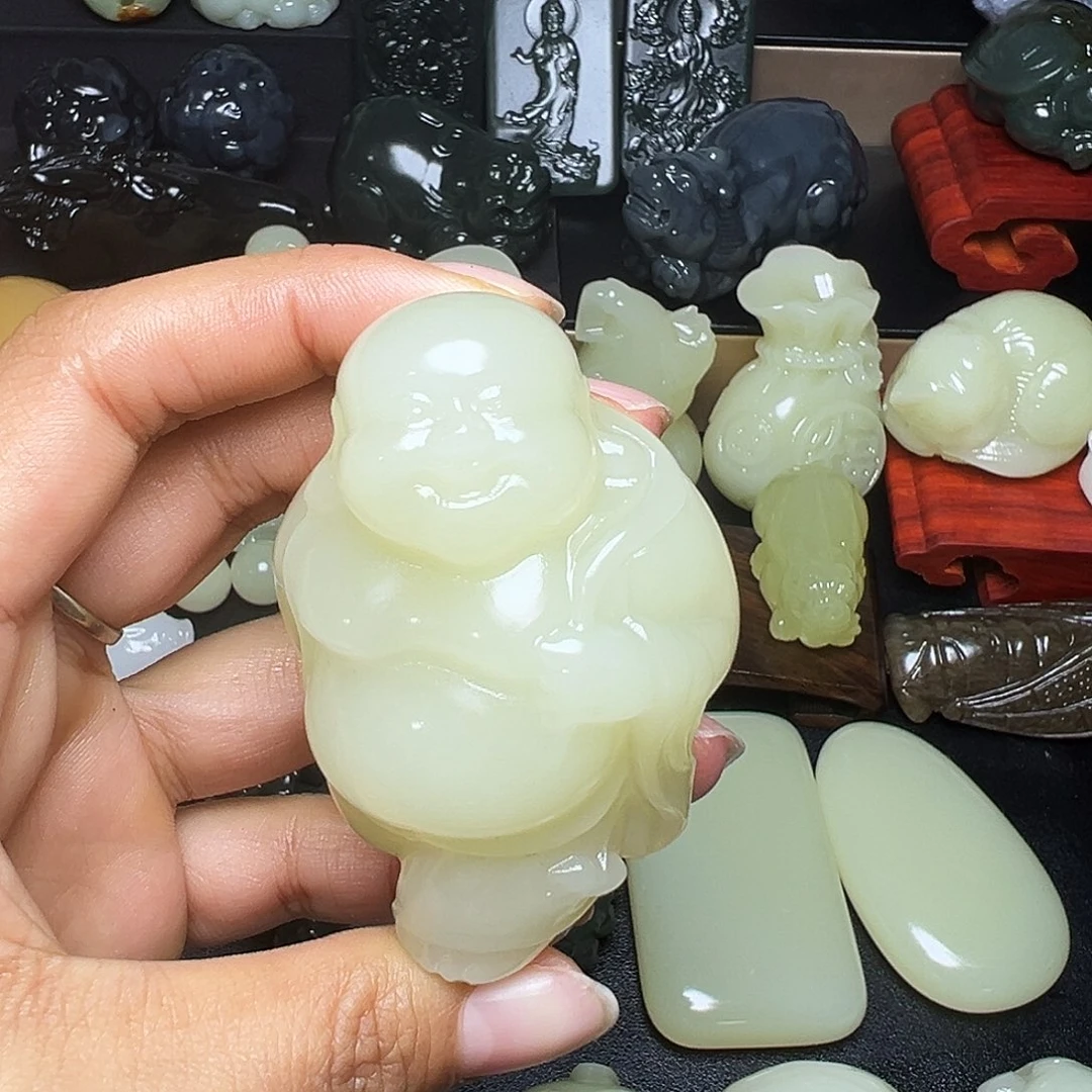 碧***天软玉未镶嵌把件新疆天然精品料子