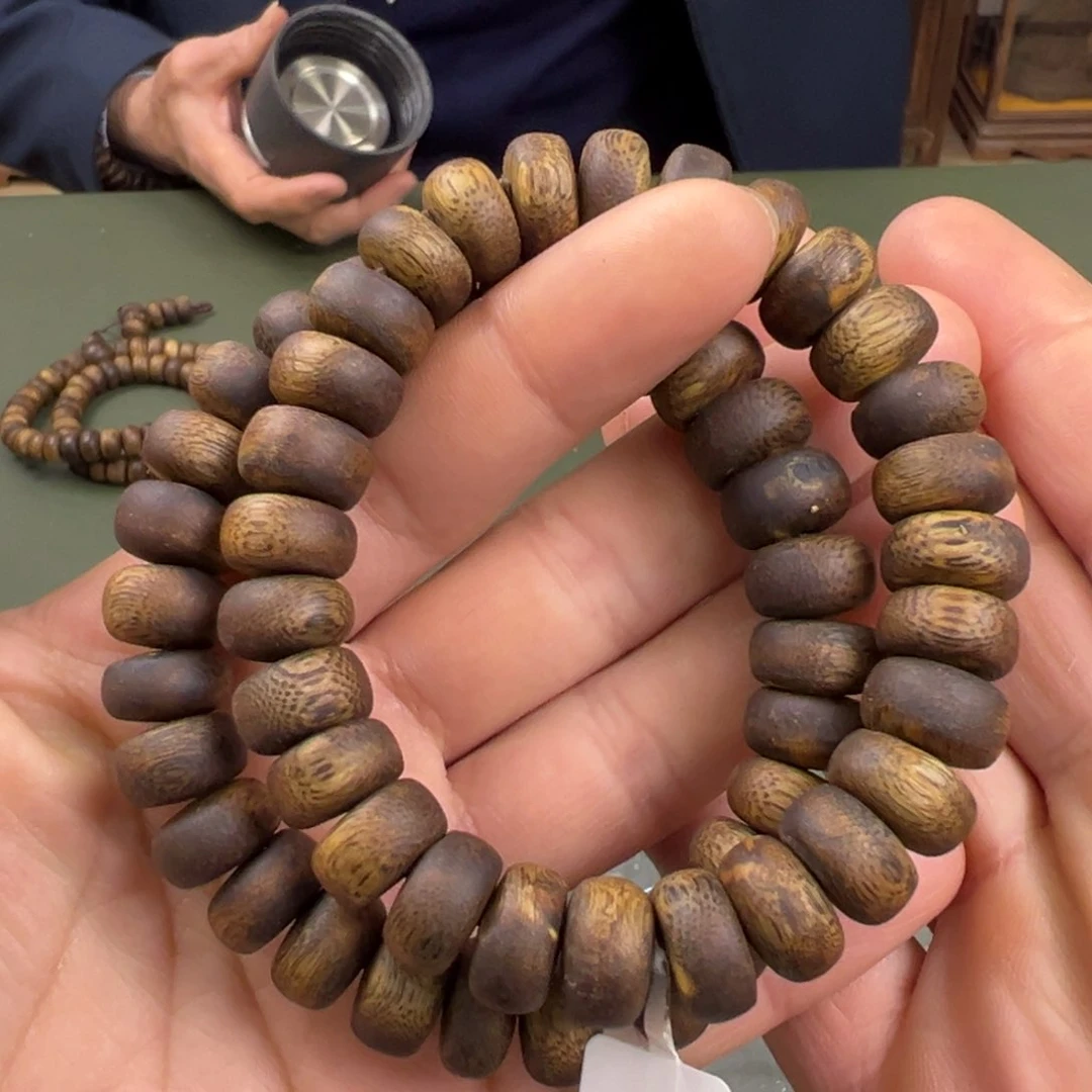 沉香手串张勺子算盘珠单圈多样性发一1.2/14g
