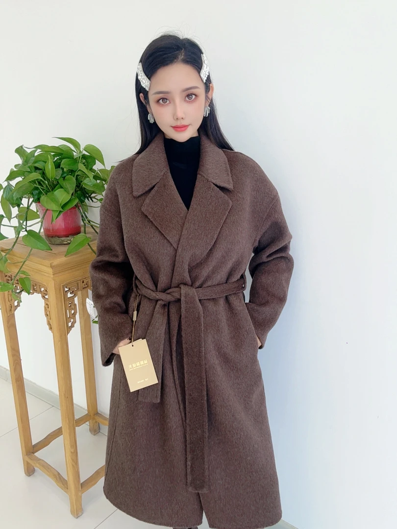 （9513）鄂市产地 新款西装领后开叉浴袍 腰带长款