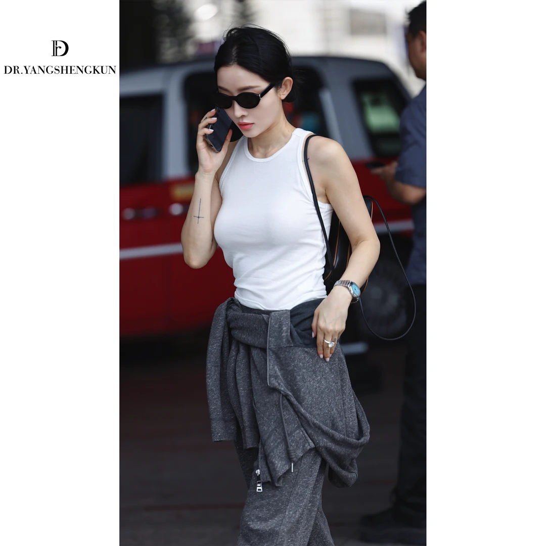 杨圣坤2025秋季新品宽松显瘦简约无袖上衣基础背心外穿SL258312